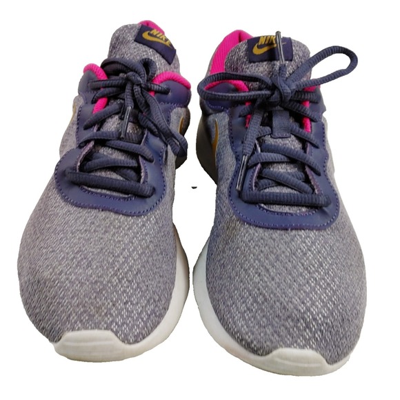 Nike Other - Nike Girls Tanjun Racer Sneakers 6.5 Youth Gray Pink Gold Running Shoe